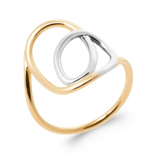 Bague forme bicolore plaqué - bague,
