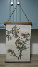 Tableau Toile imprimée Herbier Chardonneret & Chardons à suspendre