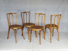 4 chaises Bistrot Baumann N°41, 1935 assise bois, No Thonet