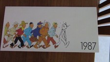 TINTIN CARTE DE VOEUX CASTERMAN 1987 NEUF  abcd_fr