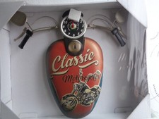 TOLE METAL MOTO REVERVOIR GUIDON HORLOGE NON PLAQUE EMAILLEE ANCIENNE