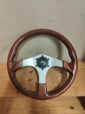 RARE ANCIEN VOLANT BOIS ALUMINIUM 