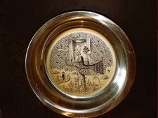 ASSIETTE DECORATIVE R.PEYNET   argent massif 1 er titre  (925) " 