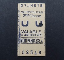 Ancien ticket Paris métro