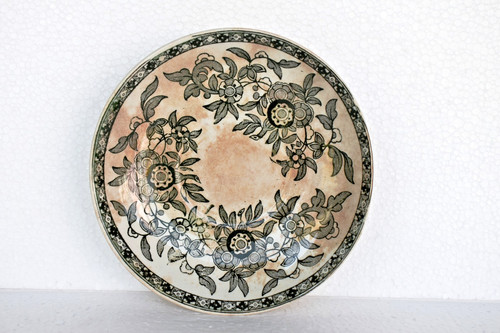 Assiette florale antique - assiette, en