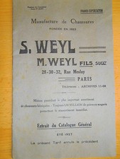 catalogue de manufacture de chaussures année 1927 ( ref 16 )