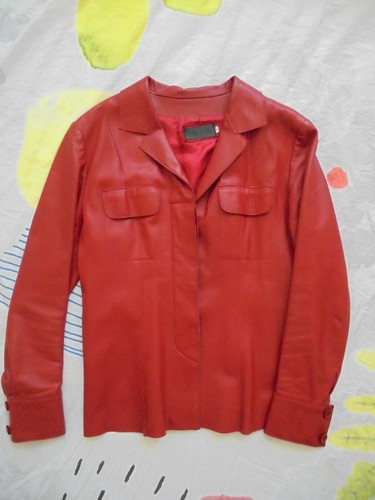 Jolie veste cuir rouge agneau
