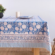 Bleu Soleil Fleur Vigne Coton
