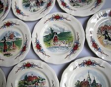 10 Assiettes à Dessert Service Obernai en Faïence de Sarreguemines