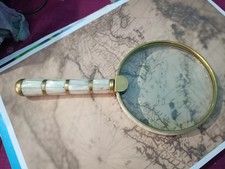 Loupe Avec Magnifique Poignée Loupe En Laiton Réplique Vintage