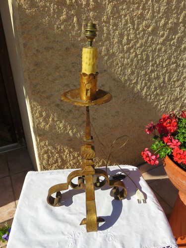 Pied lampe fer forge - lampe,