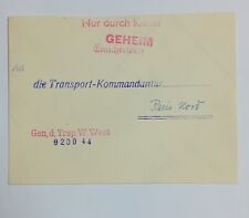 WW2 Enveloppe Courrier Secret  Allemagne France  Enveloppe Carte Etat Major