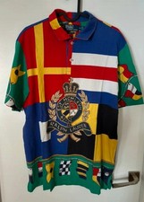 ?RARE Vintage POLO RALPH LAUREN Limited Edition CP-93 Crest Rugby Shirt Flags M