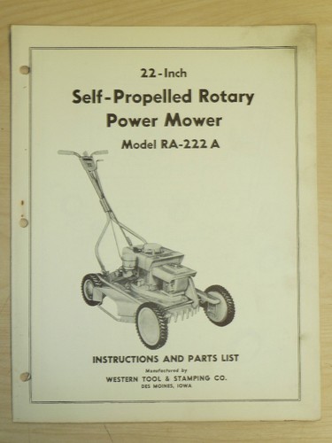 Western tool rotary mower - tool, 22"
