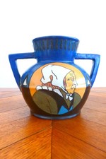 Vase Odetta signé HB Quimper décor géométrique & Bretonne / grès ancien