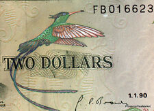 JAMAIQUE BEAU  billet neuf de 2 DOLLARS Pick69d  PAUL BOGLE OISEAU 1990