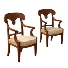 Fauteuils Directoire Anciens Merisier Tissu Italie XVIIIe-XIXe Siècle