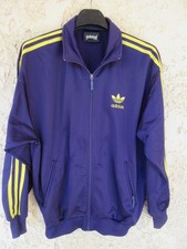 Veste ADIDAS vintage années 90 sport TREFOIL jacket violet jaune collector 168 S