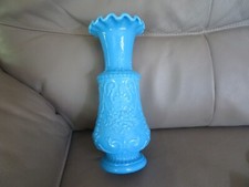 old large blue opaline vase