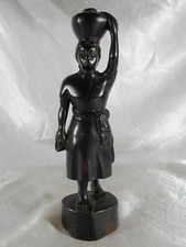 ART AFRICAIN : SCULPTURE / STATUE PORTEUSE D'EAU EN BOIS EBENE MALI SENEGAL ?