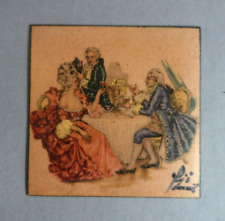 Tableau d'émaux sur cuivre figurant une scène galante signé Vintage