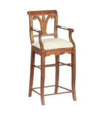 Maison de Poupées Barre Tabouret Chaise Haute Noyer JBM Cuisine Déjeuner Manger