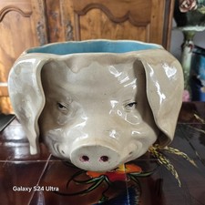 Cache Pot En Barbotine Cochon Double Face D'Orchies