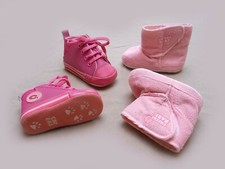 chaussures CREEKS BABY baskets et bottes roses 3-6 mois très bon état