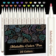 Stylo Paillette20 Couleurs Marqueur Métalliques Feutres pour Scrapbooking DIY...