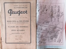 1934  PLANCHES ENSEMBLES PIÈCES DÉTACHÉES PEUGEOT 8 CV (CATALOGUE)