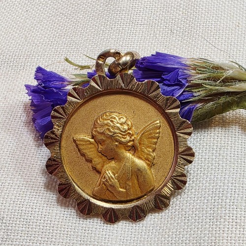 Médaille ange pensif - ange, vintage