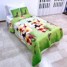 Fleurs Vert Courtepointe