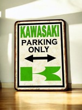 Plaque métal Kawasaki Parking Only