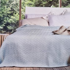 Couvre-lit simple Boutis Zig-Zag LIFE 170x260 couleur unie