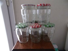 lot de 10 pots de confiture vides et propres H 13 cm Contenance 470 G