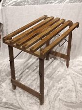 Ancien Tabouret De Pêche Pliant En Bois
