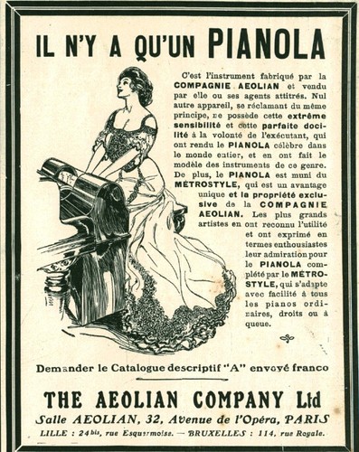 Publicité ancienne pianola - , il