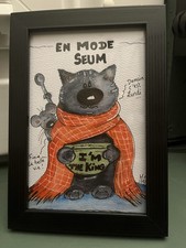 Aquarelle Sous Cadre « Le Chat Qui Avait Le Seum  »