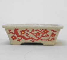 Pot à bonsaï japonais par ECHIZEN BUNZAN signé Akae 12 cm/4,7