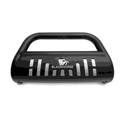 Black horse bull bar skid - black,