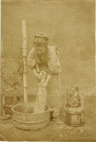 Japon circa 1870 lavandière - japon,