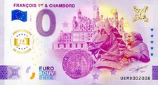 85 LES ACHARDS François 1er & Chambord, 2025, Anniversaire, Billet Euro Souvenir