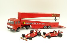 Polistil 1/55 SB - Fiat Remorque Motorhome Portauto Ecurie Ferrari + 2 F1 312 T2