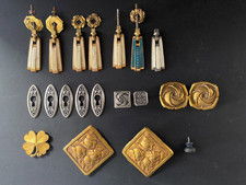 Époque 1930  Lot de 20 pièces anciennes d'ameublement  /Bronze émaillé / Laiton