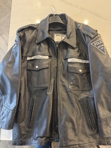 Police leather jacket - leather, xl