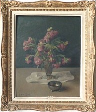 Peinture de Steven-Paul ROBERT (1896-1985) nature morte fleurs Suisse Vevey
