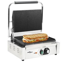 Grill pour Panini Rainuré Acier Inoxydable 1800 W  Plancha Électrique vidaXL