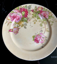 ANCIENNES ASSIETTES PORCELAINE FINEIMOGES PEINTE EPOQUE FIN XIXEME