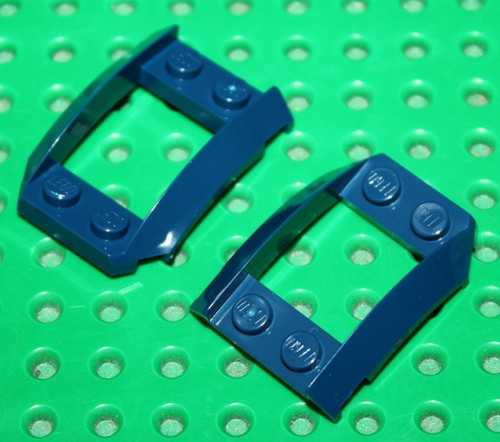 Lego navyblue wedge 4x3 - lego, curved