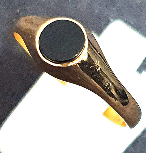 Chevalière plaqué onyx - chevalière, or
